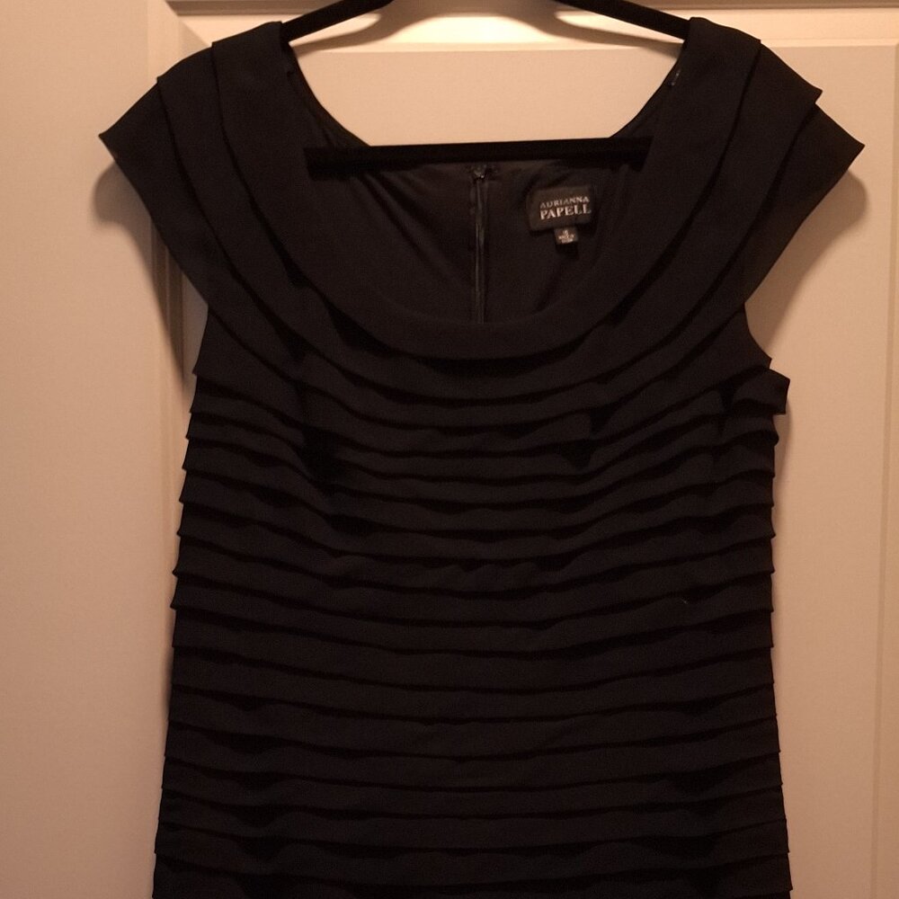 Adrianna Papell, black cocktail dress, sz 16